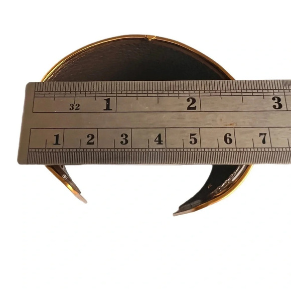 Brighton Wide Cuff Bracelet Set.  Width: 1 1/2"Closure: Cuff gold& pewter - Picture 6 of 6